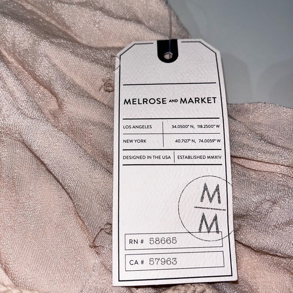 Melrose and Market NWT Linen Drawstring Cream Linen Tunic Dress - Picture 4 of 7